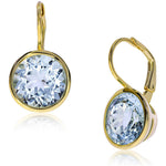 Fervor Montreal Earrings Elegant Round Lever Back Sky Blue Topaz Earrings