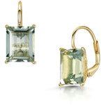 Fervor Montreal Earrings Emerald Cut Green Amethyst Lever Back Earrings