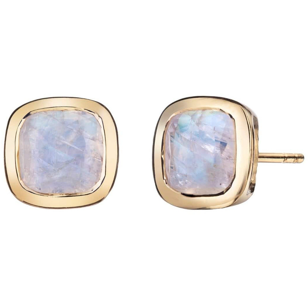 Fervor Montreal Earrings Malaika Rainbow Moonstone Cushion Cut Earrings