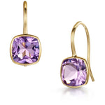 Fervor Montreal Earrings Pink Amethyst Cushion Cut Fish Hook Earrings