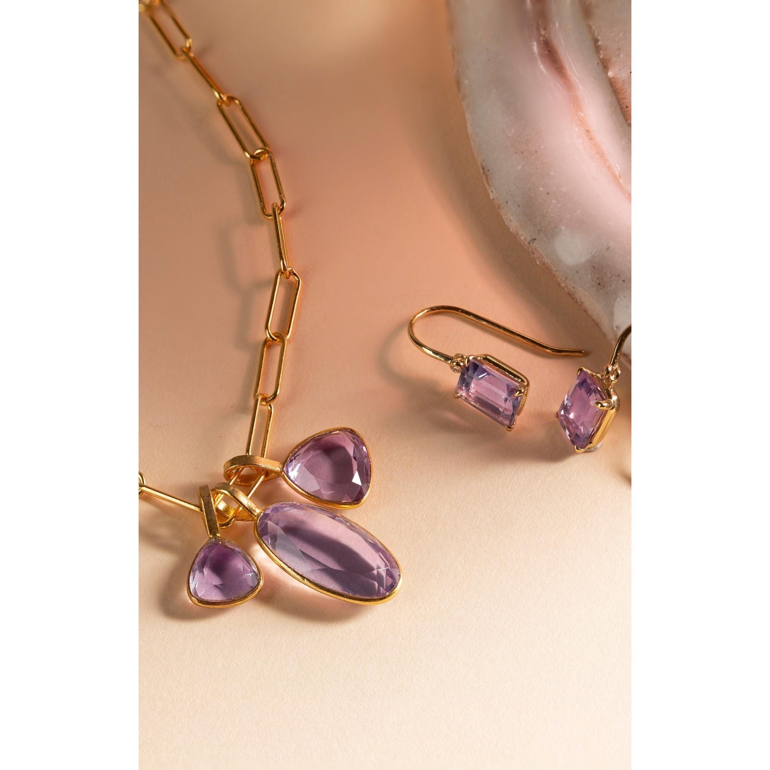 Fervor Montreal Earrings Pink Amethyst Dangle Earrings