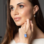 Fervor Montreal Earrings Rainbow Moon Stone Hanging Tile Earring