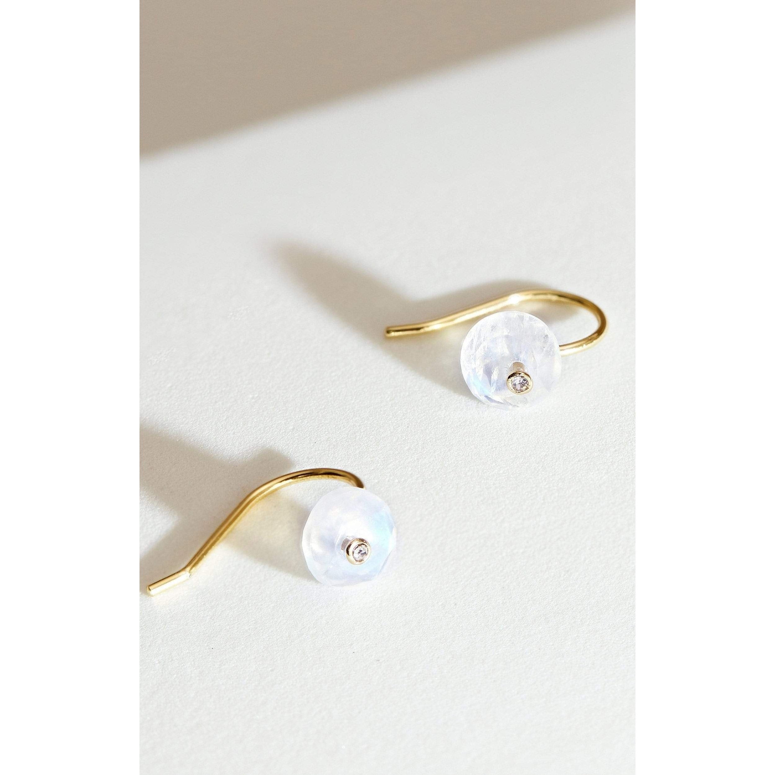 Fervor Montreal Earrings Rainbow Moonstone Disc Earrings
