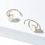 Fervor Montreal Earrings Rainbow Moonstone Hoop Earrings