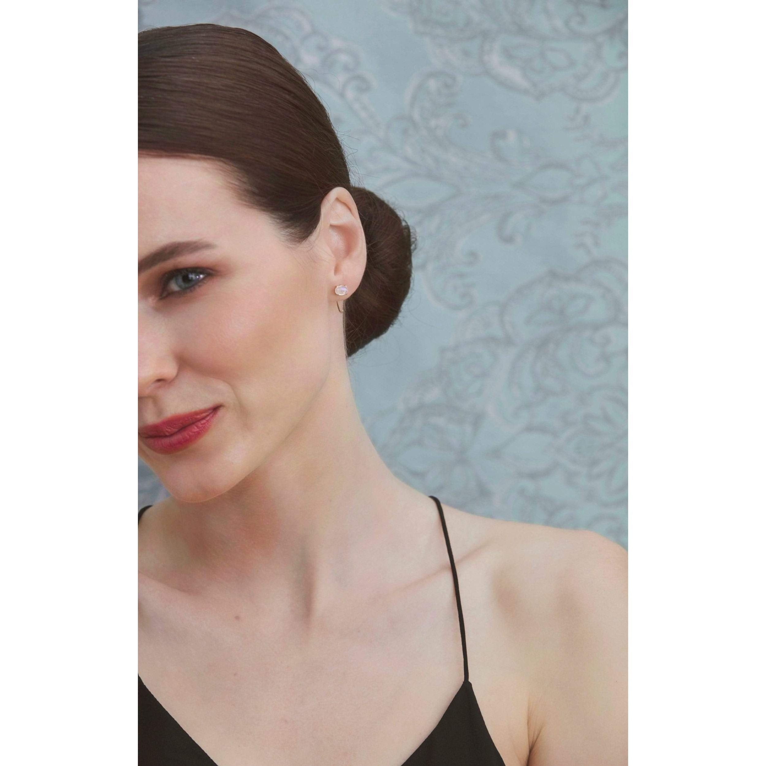 Fervor Montreal Earrings Rainbow Moonstone Hoop Earrings