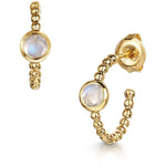 Fervor Montreal Earrings Rainbow Moonstone Huggie Hoop Earrings