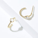 Fervor Montreal Earrings Rainbow Moonstone Huggie Hoop Earrings