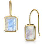 Fervor Montreal Earrings Rainbow Moonstone Octagon Fish Hook Earrings