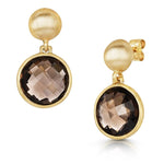 Fervor Montreal Earrings Round Shimmering Smoky Quartz Dangle Earrings