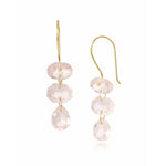 Fervor Montreal Earrings Three Link Rose Quartz Earrings