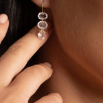 Fervor Montreal Earrings Three Link Rose Quartz Earrings