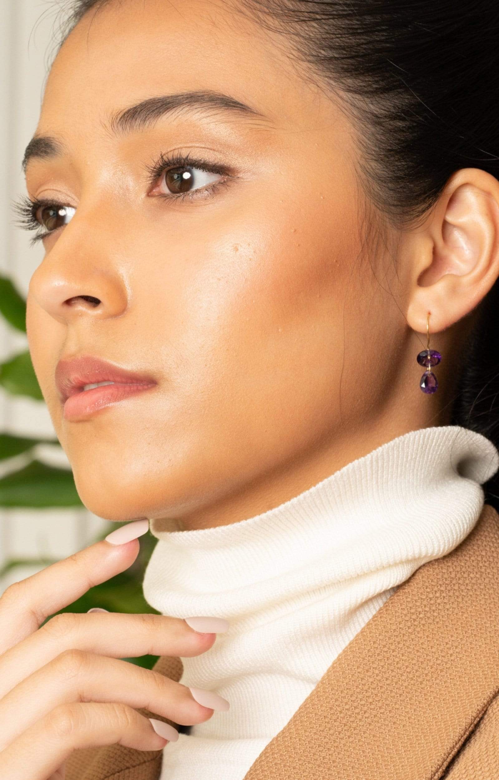 Fervor Montreal Earrings Two Link Amethyst Earrings