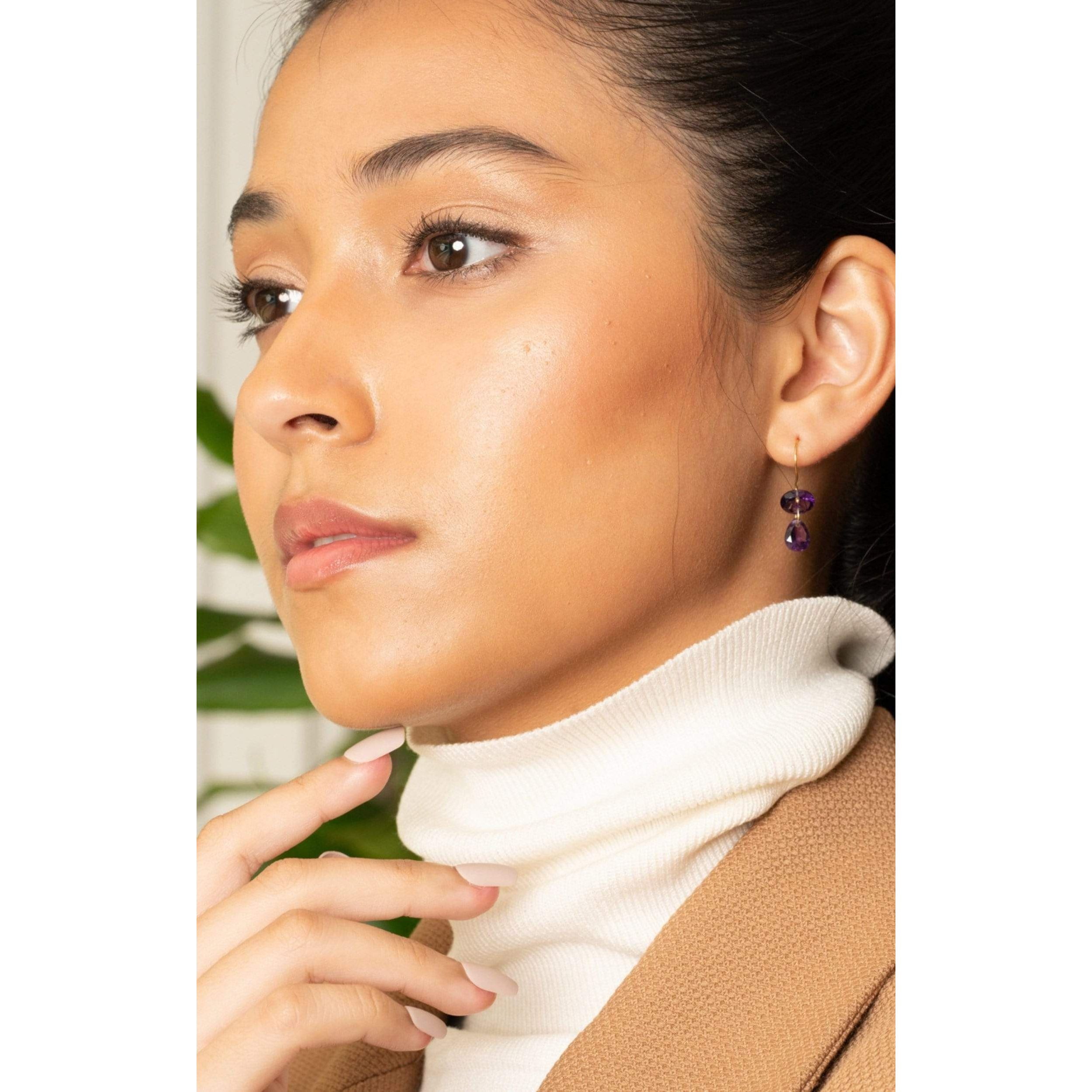 Fervor Montreal Earrings Two Link Amethyst Earrings