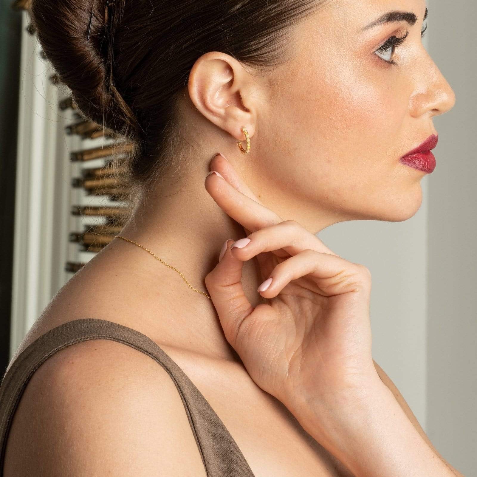 Fervor Montreal Earrings White Opal Huggies
