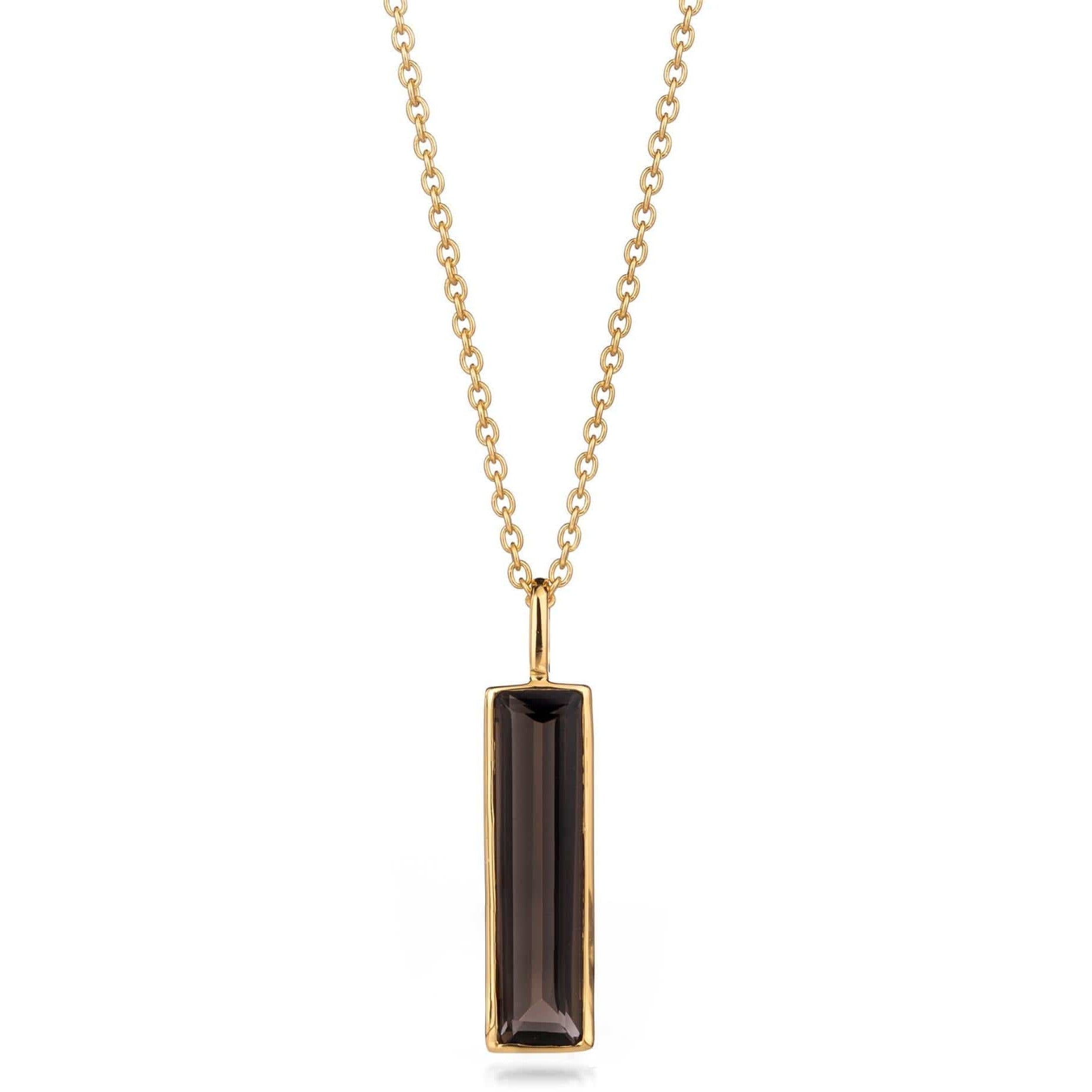 Fervor Montreal Elongated Baguette Smoky Quartz Necklace
