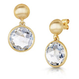 Fervor Montreal Jewelry Round Shimmering White Topaz Dangle Earrings