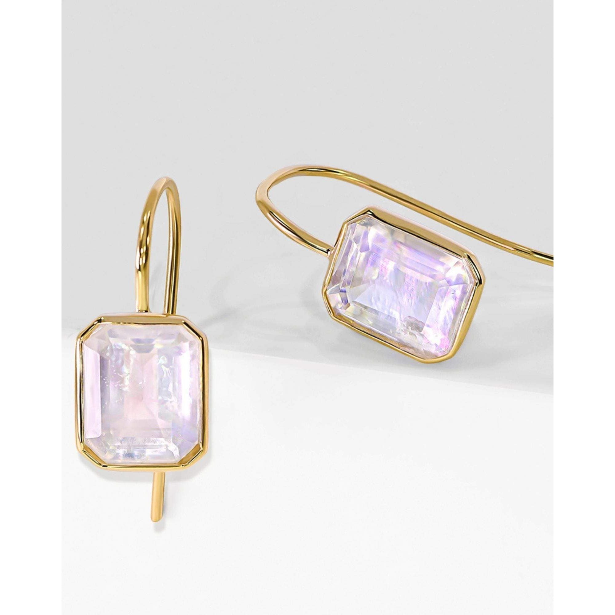 Fervor Montreal Mother of Pearl Triplet Octagon Fish Hook Earrings