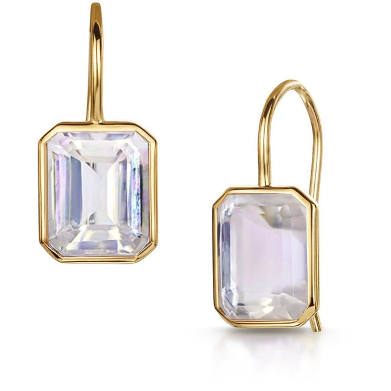 Fervor Montreal Mother of Pearl Triplet Octagon Fish Hook Earrings