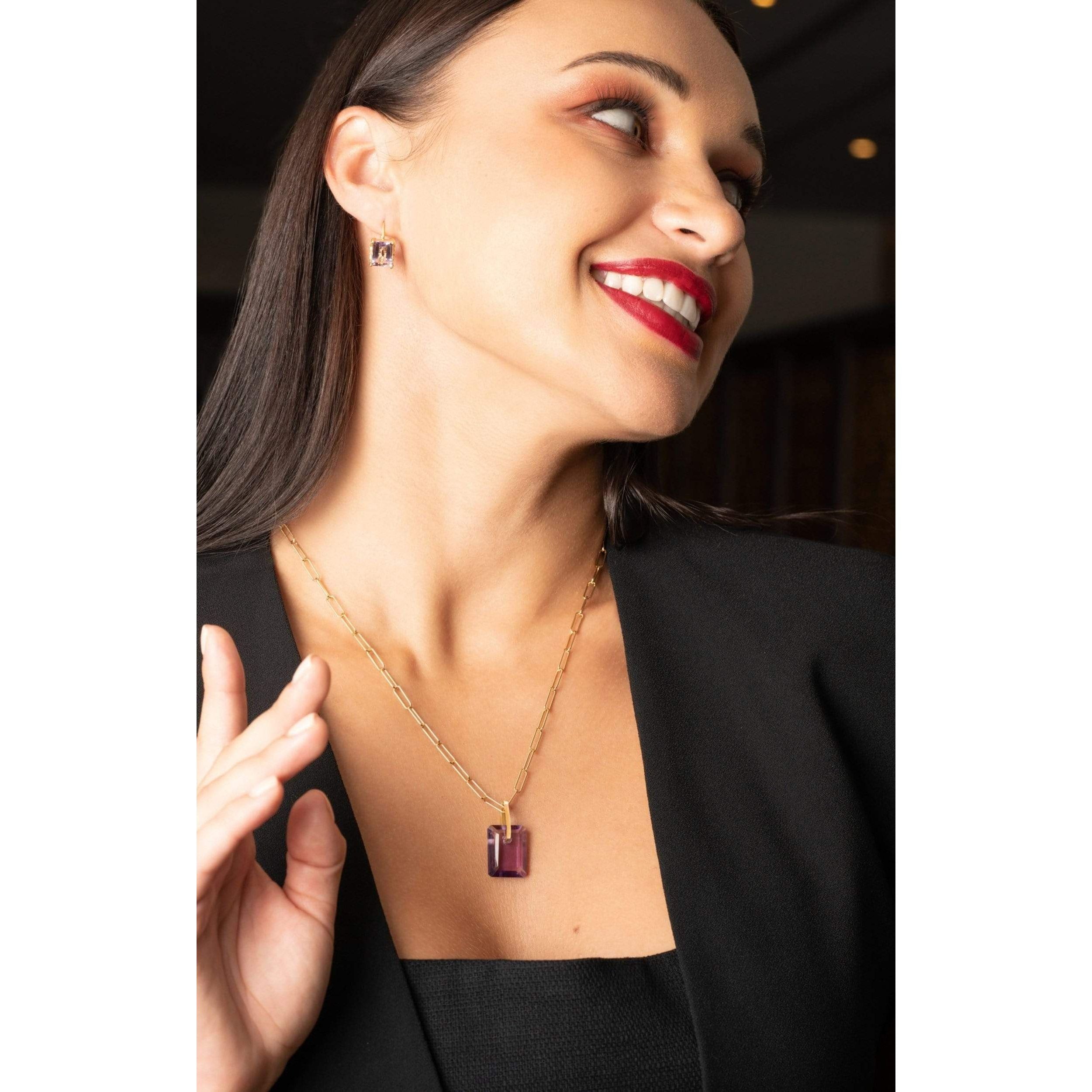 Fervor Montreal Necklace Amethyst Slab Necklace