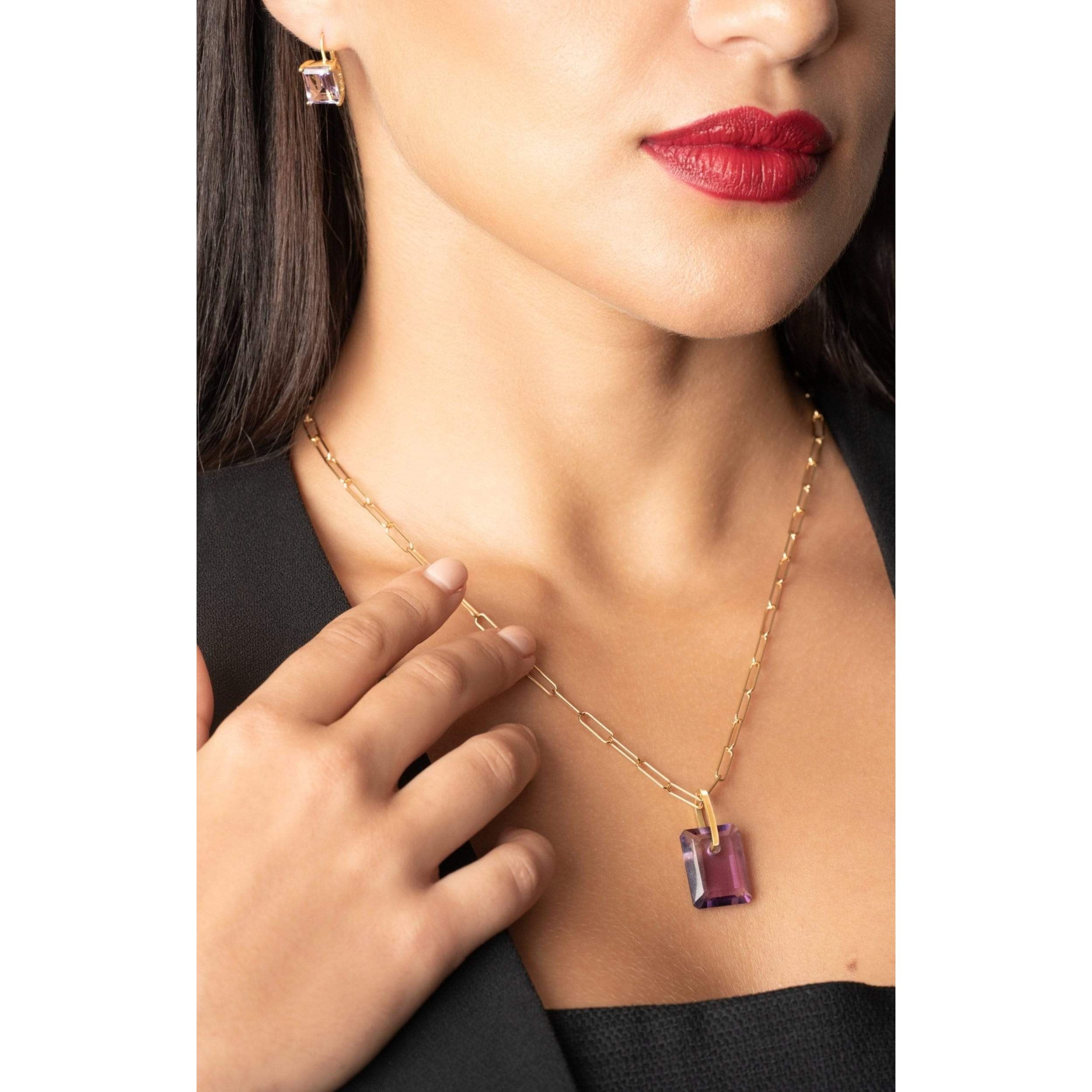 Fervor Montreal Necklace Amethyst Slab Necklace