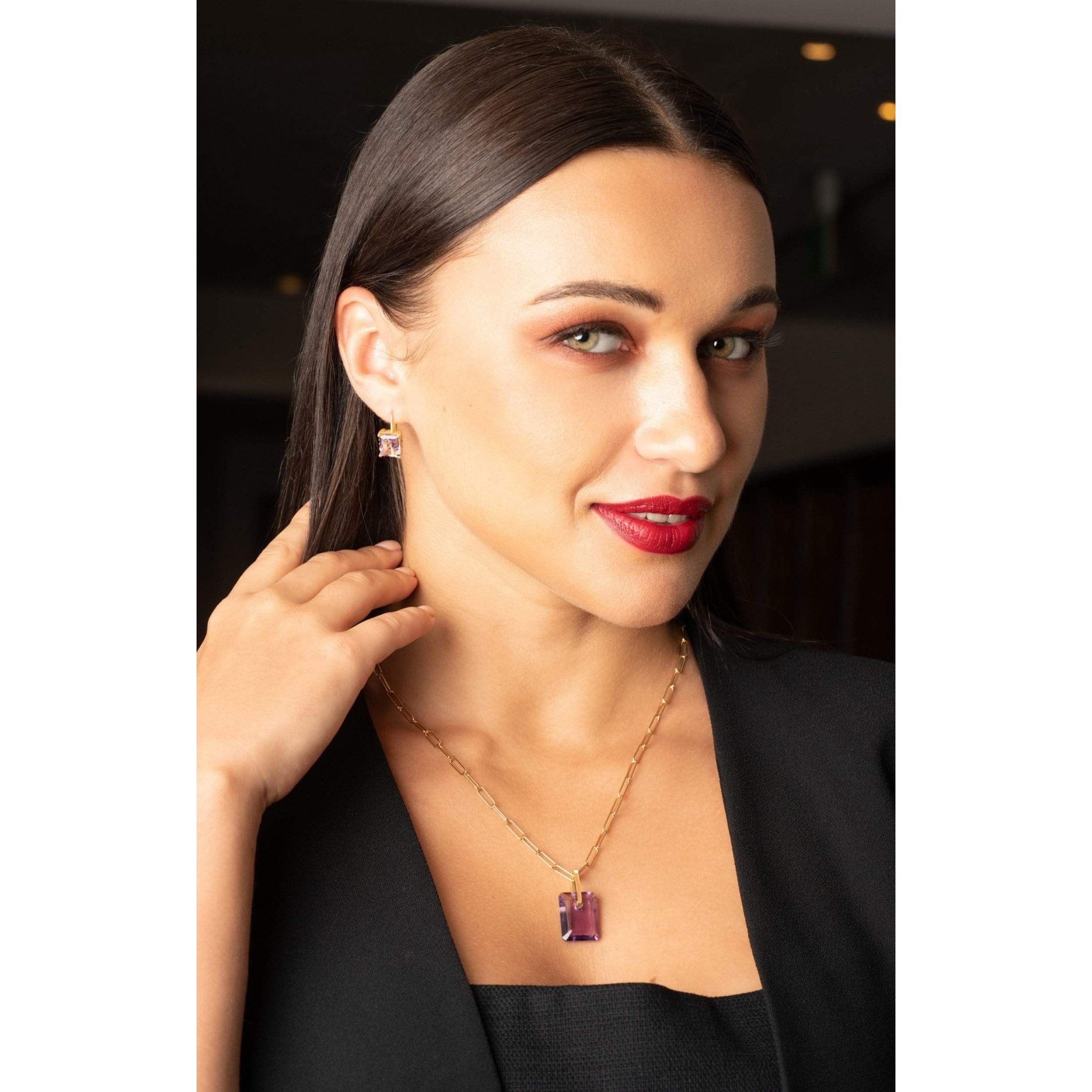 Fervor Montreal Necklace Amethyst Slab Necklace