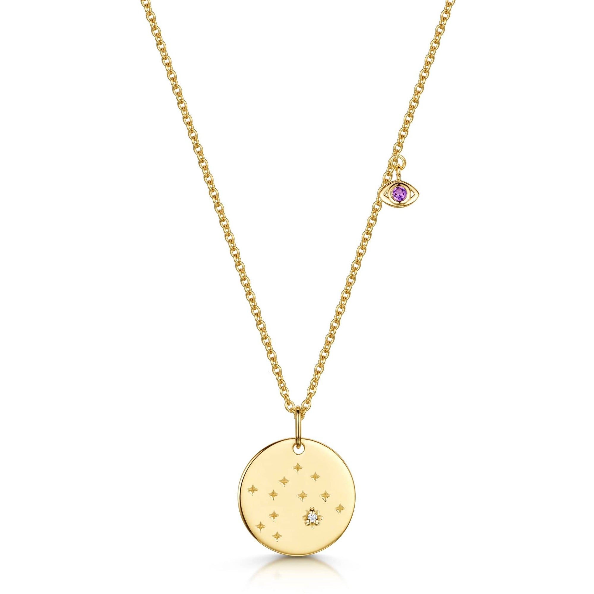 Fervor Montreal Necklace Aquarius Double-Sided Zodiac & Constellation Necklace