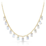 Fervor Montreal Necklace Baguette Charms Rainbow Moonstone Necklace