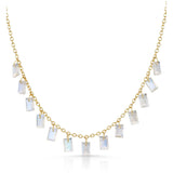 Fervor Montreal Necklace Baguette Charms Rainbow Moonstone Necklace