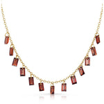 Fervor Montreal Necklace Baguette Charms Rhodolite Necklace