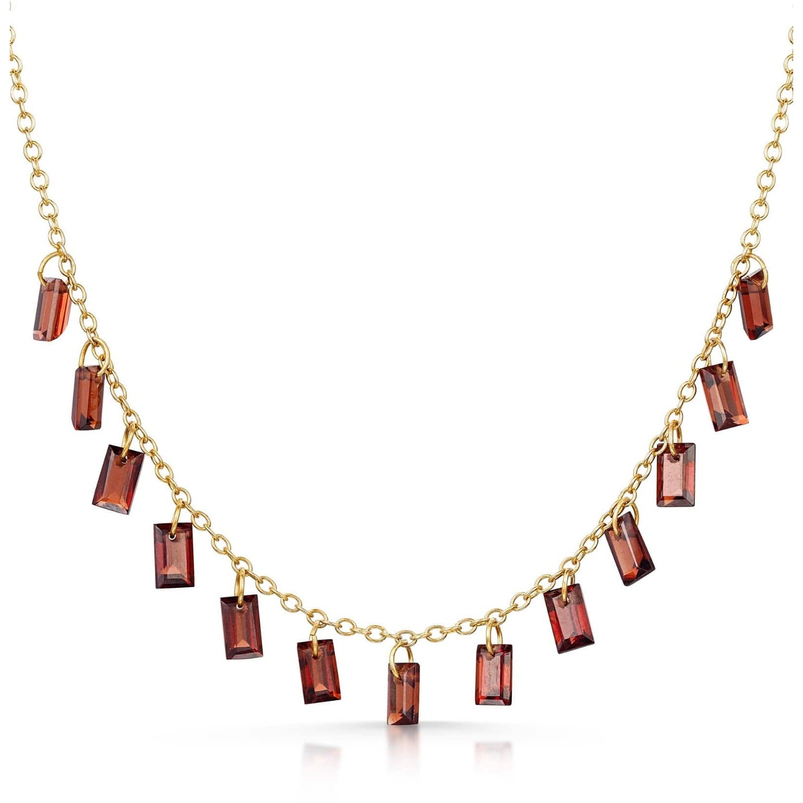 Fervor Montreal Necklace Baguette Charms Rhodolite Necklace