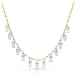 Fervor Montreal Necklace Baguette Charms Sky Blue Topaz Necklace
