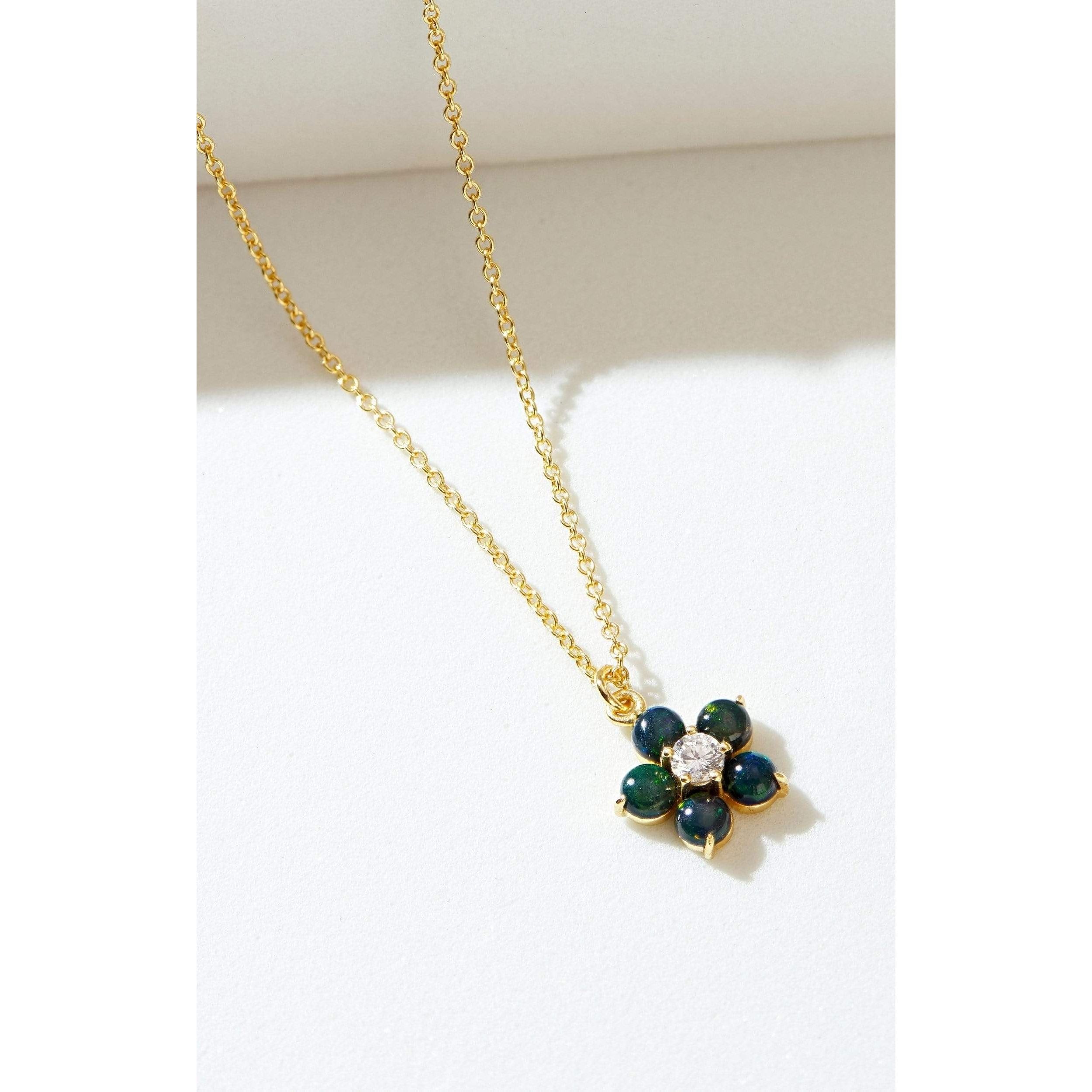 Fervor Montreal Necklace Black Opal Daisy Necklace