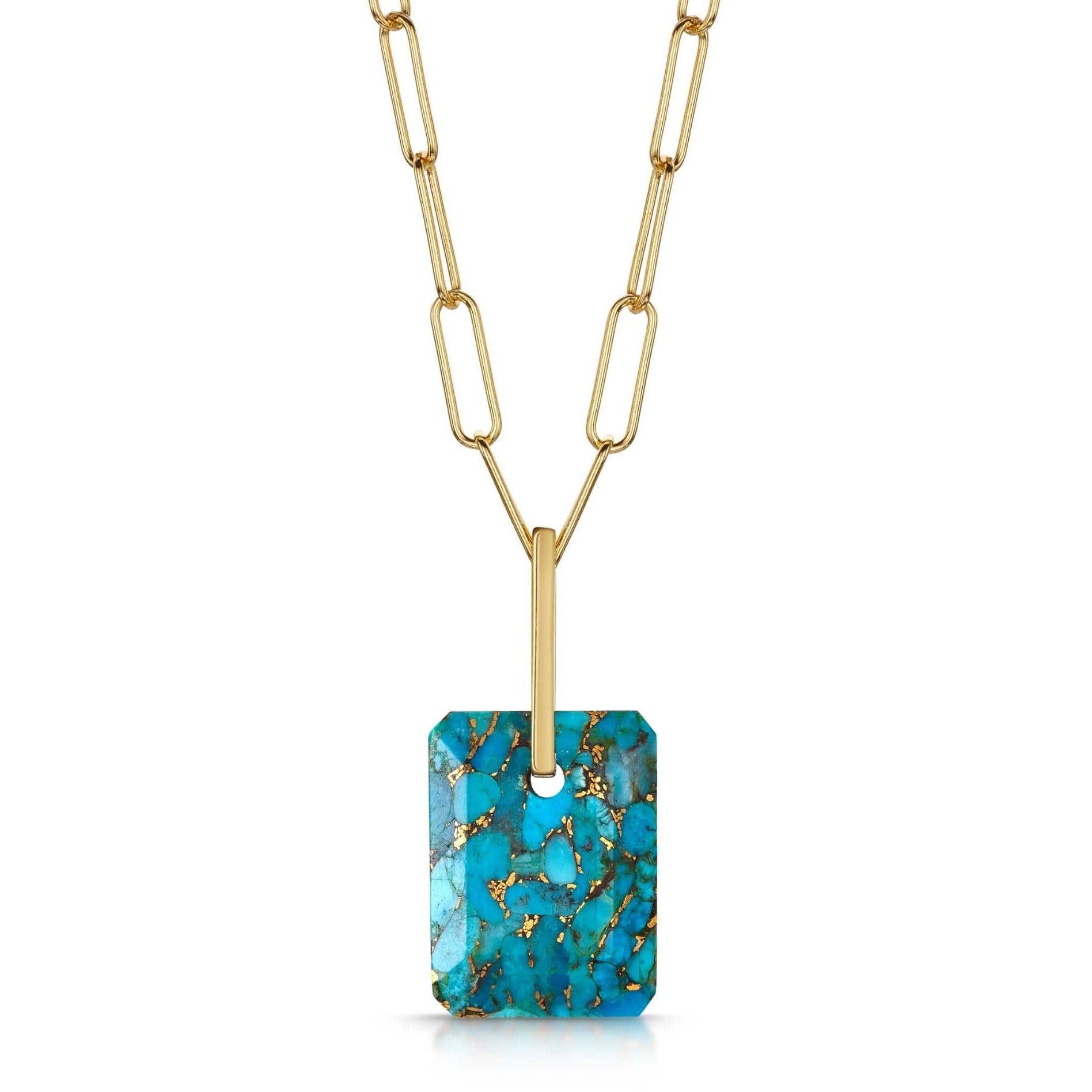 Fervor Montreal Necklace Copper Turquoise Slab Necklace