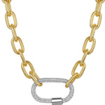 Fervor Montreal Necklace Fervor Links- Rhodium Carabiner