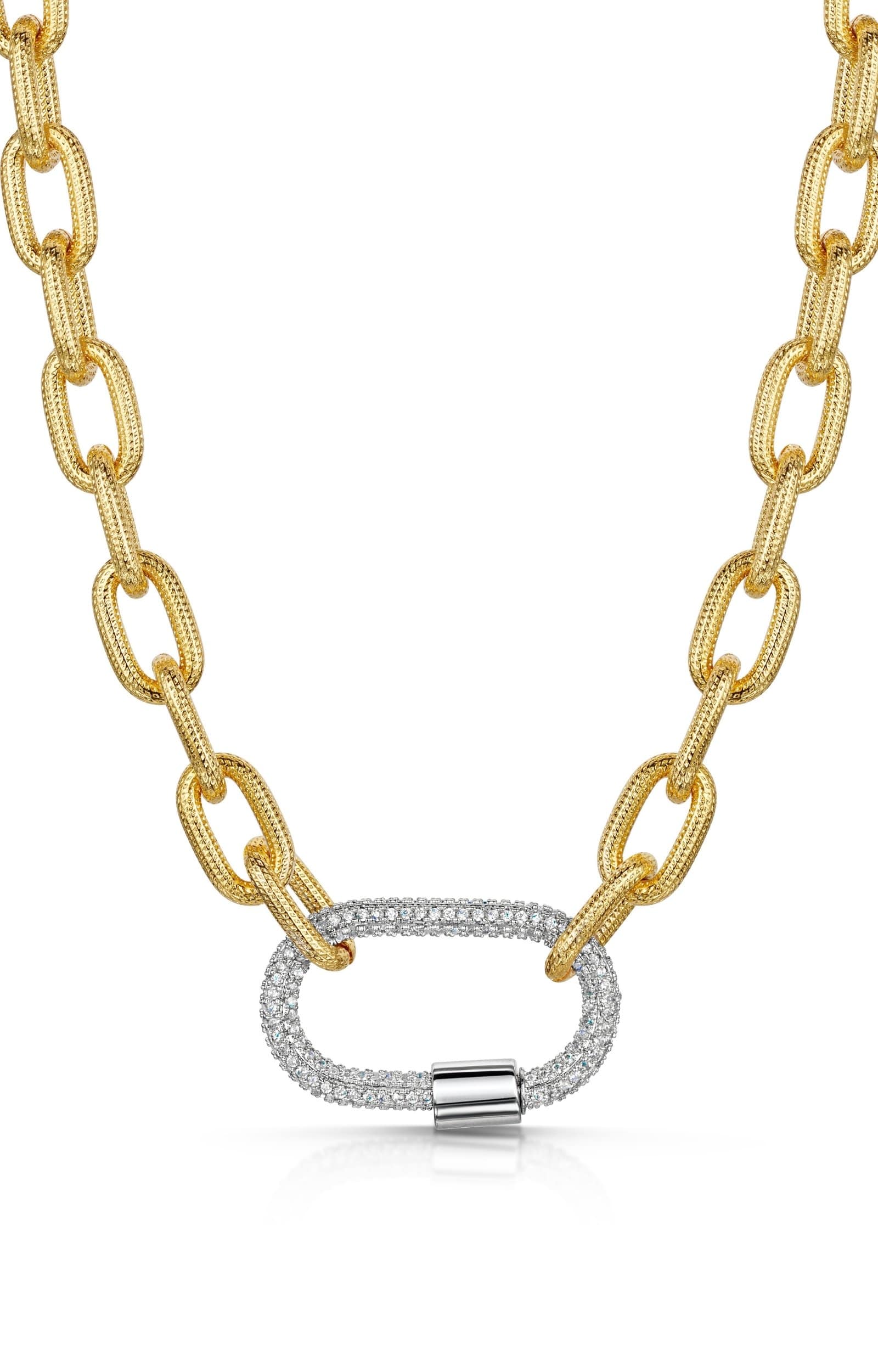 Fervor Montreal Necklace Fervor Links- Rhodium Carabiner