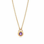 Fervor Montreal Necklace Keyhole Rose Cut African Amethyst Necklace