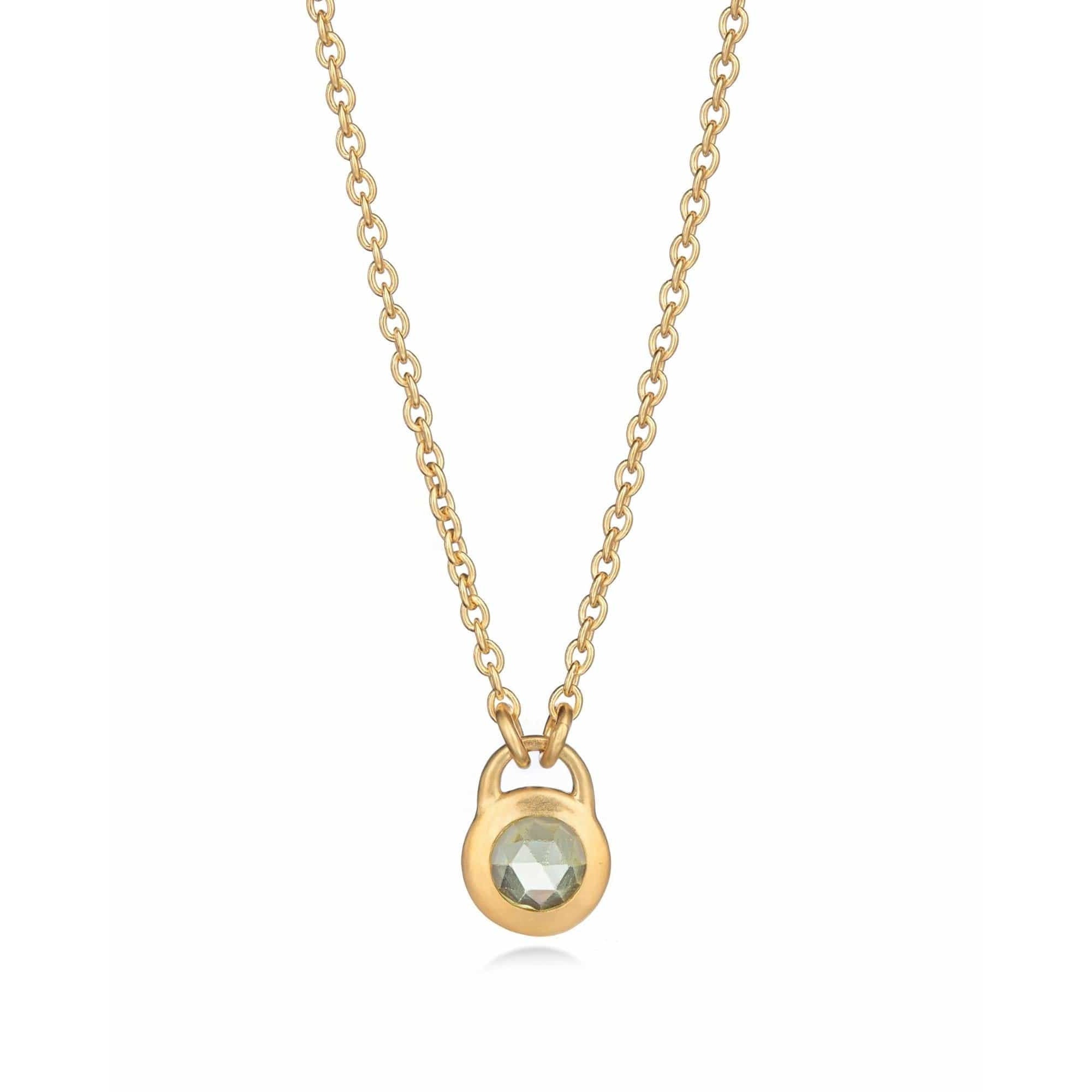 Fervor Montreal Necklace Keyhole Rose Cut Peridot Necklace