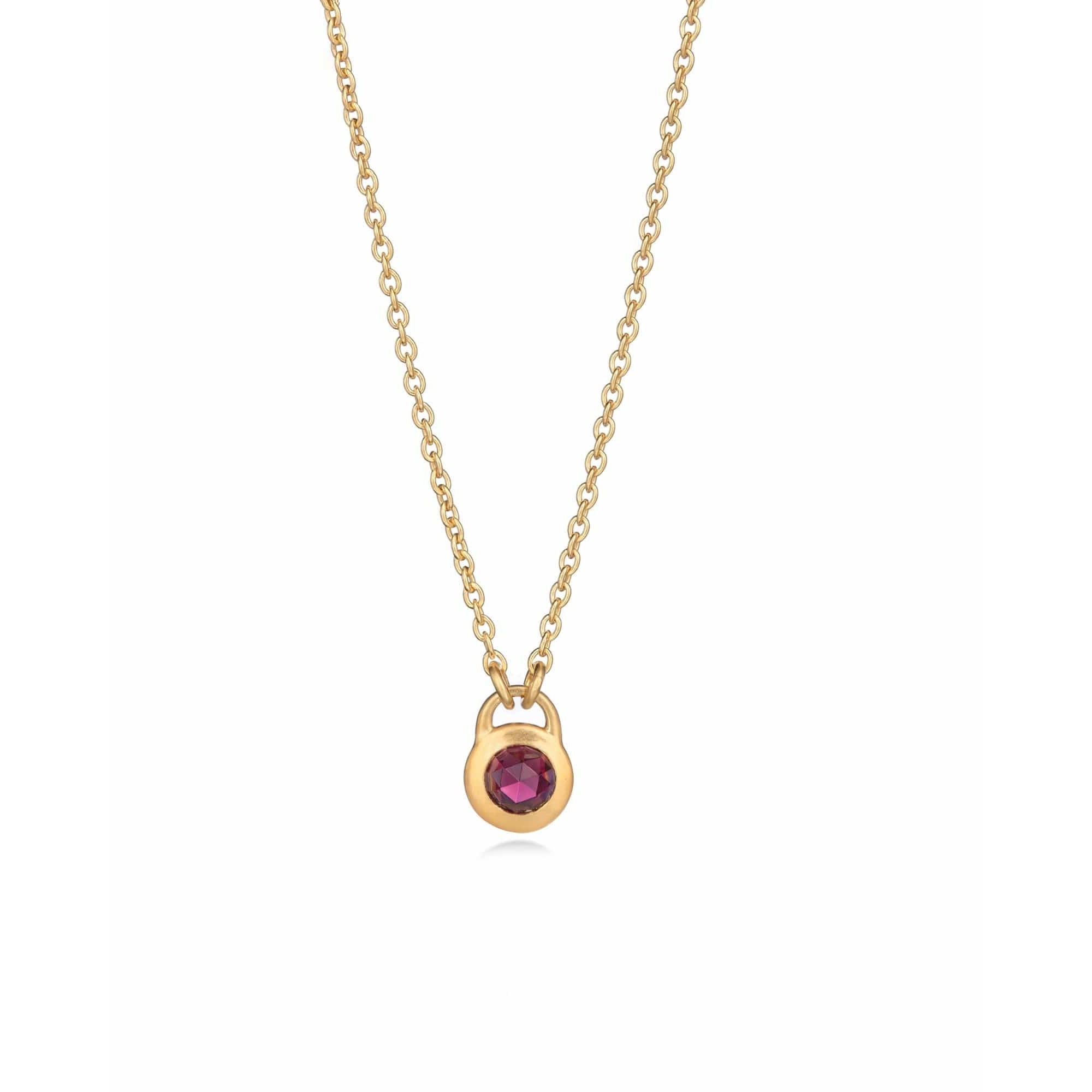 Fervor Montreal Necklace Keyhole Rose Cut Rhodolite Necklace