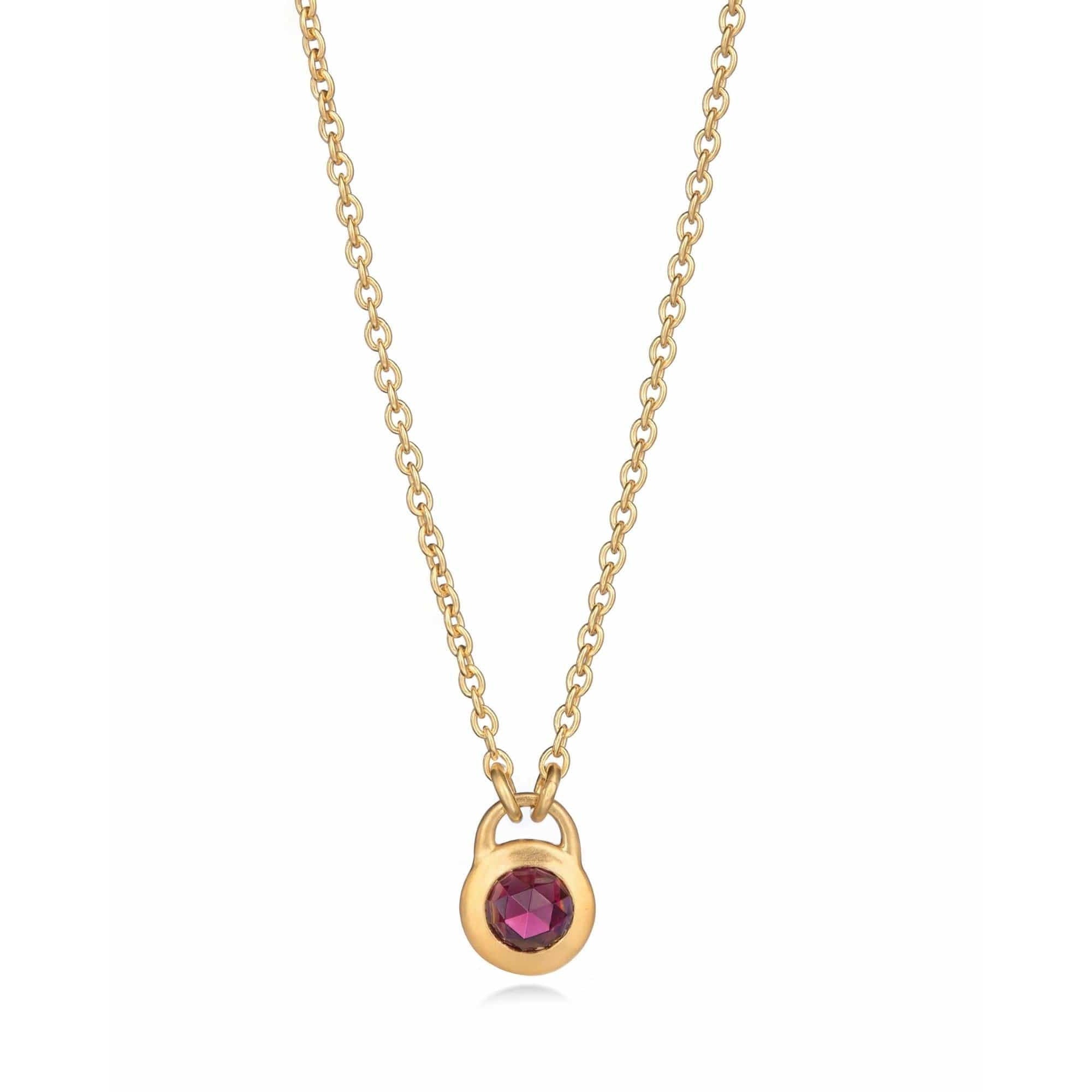 Fervor Montreal Necklace Keyhole Rose Cut Rhodolite Necklace