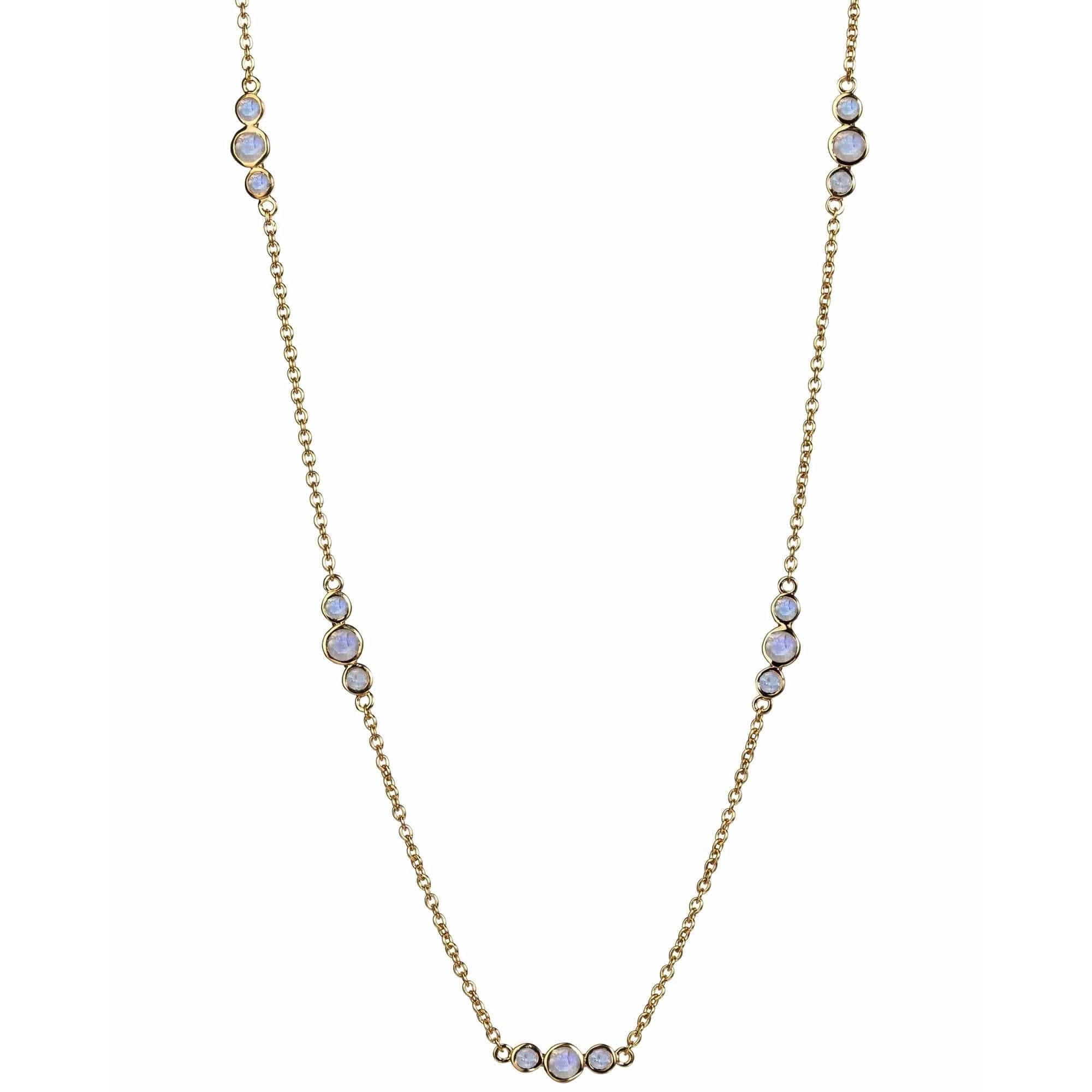 Fervor Montreal Necklace Malaika Rainbow Moonstone Bubbles Necklace