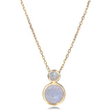 Fervor Montreal Necklace Malaika Rainbow Moonstone Double Round Nekclace