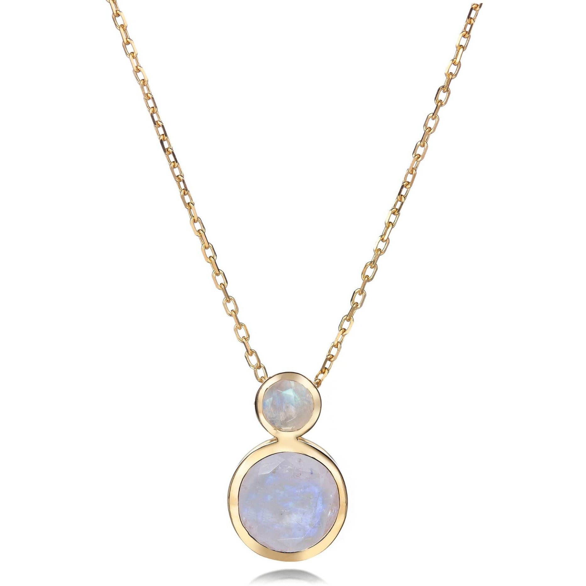 Fervor Montreal Necklace Malaika Rainbow Moonstone Double Round Nekclace