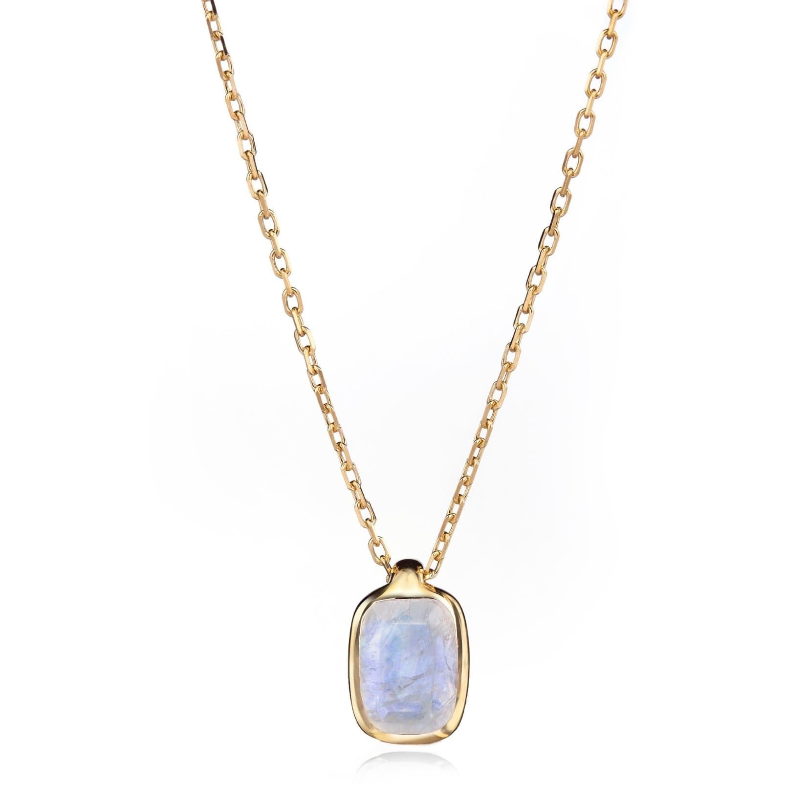 Fervor Montreal Necklace Malaika Rainbow Moonstone Elongated Cushion Cut Necklace