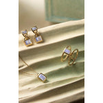 Fervor Montreal Necklace Malaika Rainbow Moonstone Octagon Necklace