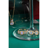 Fervor Montreal Necklace Malaika Rainbow Moonstone Round and Cushion Cut Necklace