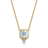 Fervor Montreal Necklace Rainbow Moonstone Asscher Cut Necklace