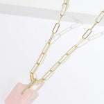 Fervor Montreal Necklace Rose Quartz Slab Necklace