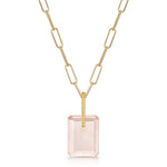 Fervor Montreal Necklace Rose Quartz Slab Necklace