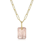 Fervor Montreal Necklace Rose Quartz Slab Necklace