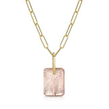 Fervor Montreal Necklace Rose Quartz Slab Necklace